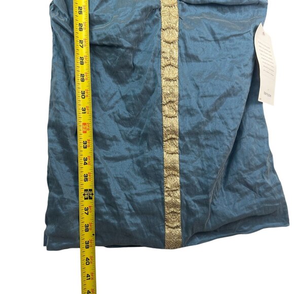 Nicole Miller Ruched Sleeveless Mini Dress Metallic Blue and Gold  Size 10 NWT - Picture 12 of 14